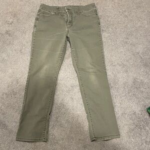 St. John's Bay Women's Straight Leg Jeans in Olive